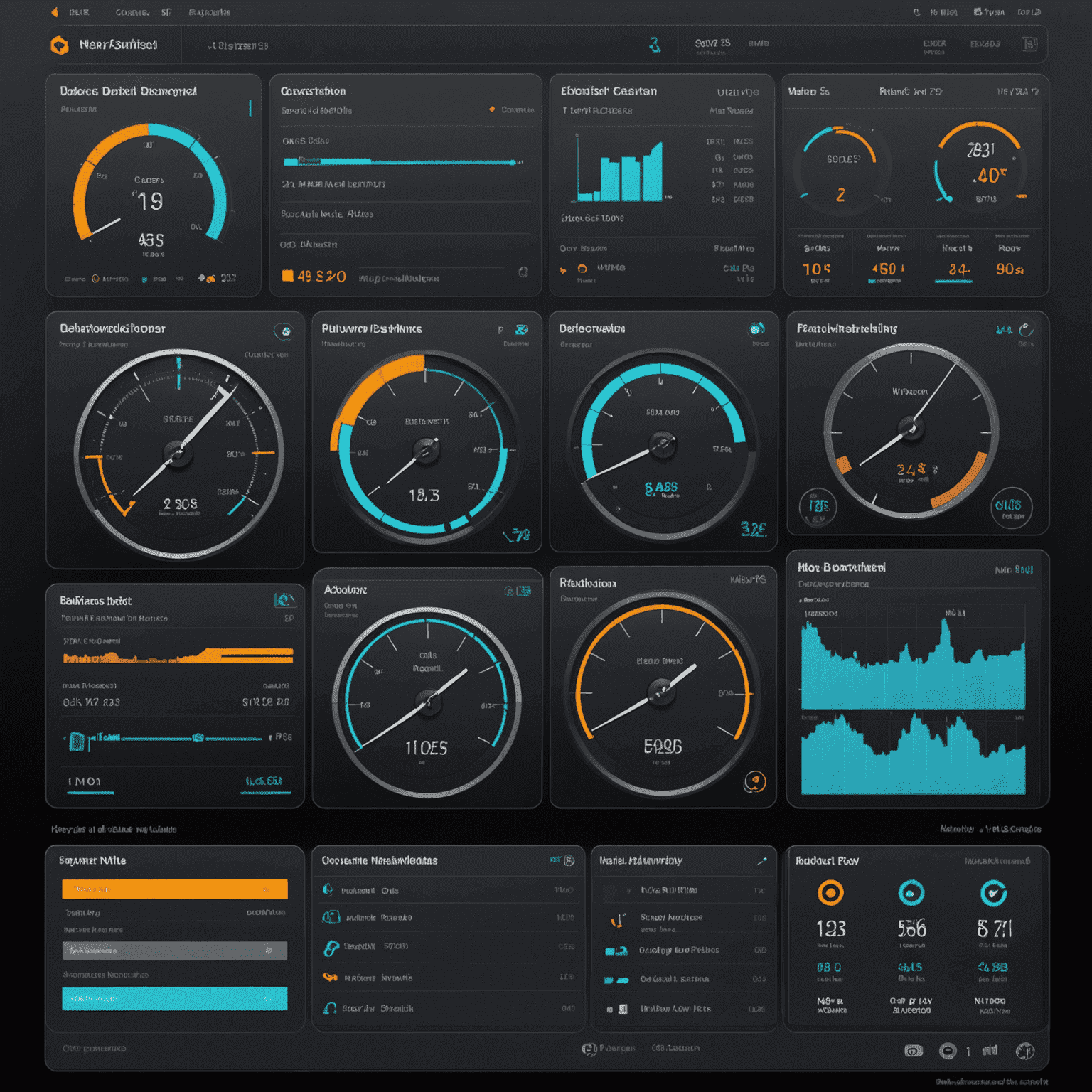 A sophisticated dashboard showing various game performance metrics, FPS counters, and hardware utilization graphs, representing advanced benchmarking tools